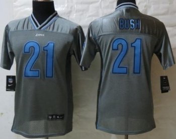 Kids Nike Detroit Lions 21 Reggie Bush Grey Vapor Elite NFL Jerseys Cheap