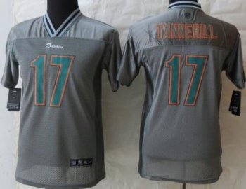 Kids Nike Miami Dolphins 17 Ryan Tannehill Grey Vapor Elite NFL Jerseys Cheap