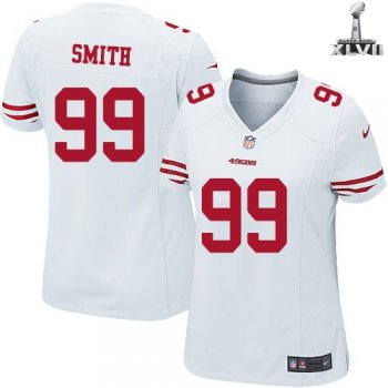 Cheap Women Nike San Francisco 49ers 99 Aldon Smith White 2013 Super Bowl NFL Jersey