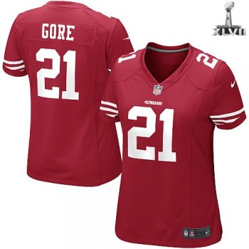 Cheap Women Nike San Francisco 49ers 21 Frank Gore Red 2013 Super Bowl NFL Jersey