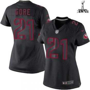 Cheap Women Nike San Francisco 49ers 21 Frank Gore Limited Black Impact 2013 Super Bowl NFL Jersey