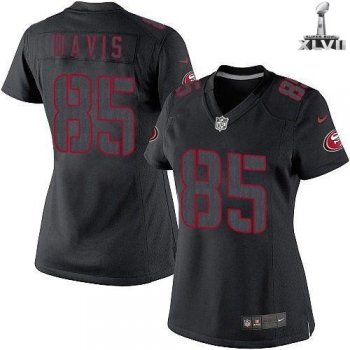 Cheap Women Nike San Francisco 49ers 85 Vernon Davis Limited Black Impact 2013 Super Bowl NFL Jersey