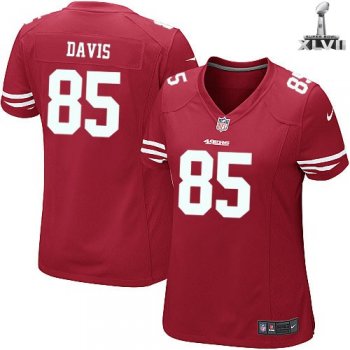 Cheap Women Nike San Francisco 49ers 85 Vernon Davis Red 2013 Super Bowl NFL Jersey