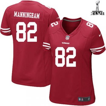 Cheap Women Nike San Francisco 49ers 82 Mario Manningham Red 2013 Super Bowl NFL Jersey