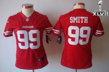 Cheap Women Nike San Francisco 49ers 99 Aldon Smith Limited Red 2013 Super Bowl NFL Jersey