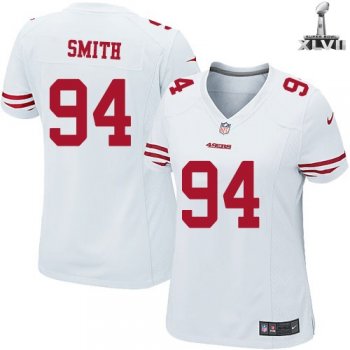 Cheap Women Nike San Francisco 49ers 94 Justin Smith White 2013 Super Bowl NFL Jersey