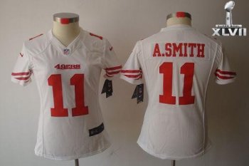 Cheap Women Nike San Francisco 49ers 11 Alex Smith Limited White 2013 Super Bowl NFL Jersey