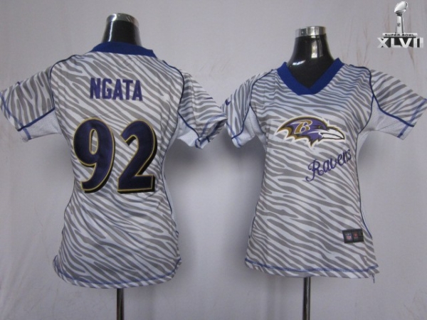 Cheap Women Nike Baltimore Ravens 92 Haloti Ngata Zebra 2013 Super Bowl NFL Jersey