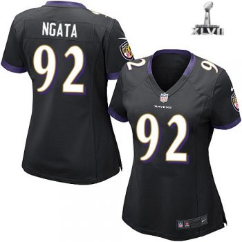 Cheap Women Nike Baltimore Ravens 92 Haloti Ngata Black 2013 Super Bowl NFL Jersey