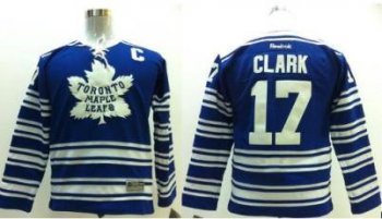 Kids Toronto Maple Leafs 17 Wendel Clark 2014 Winter Classic Blue NHL Jersey For Sale