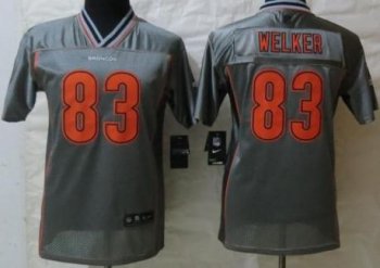 Kids Nike Denver Broncos 83 Wes Welker Elite Grey Vapor NFL Jersey Cheap