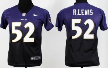 Kids Nike Baltimore Ravens 52 Ray Lewis Drift Fashion II Elite Black Purple NFL Jerseys Cheap