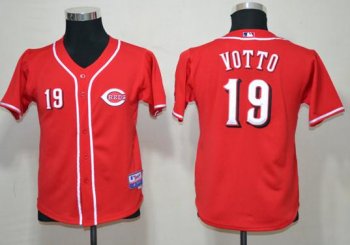 Kids Cincinnati Reds 19 Joey Votto Red Cool Base Jersey Cheap