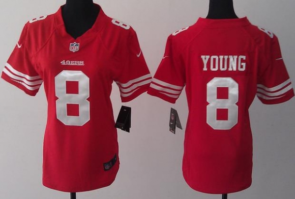 Cheap Women Nike San Francisco 49ers 8 Steve Young Red NFL Jersey