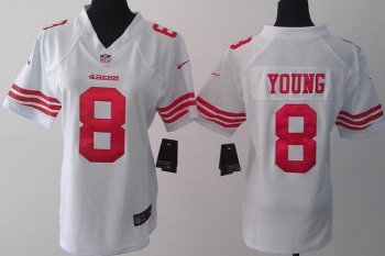 Cheap Women Nike San Francisco 49ers 8 Steve Young White NFL Jersey