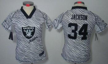 Cheap Women Nike Oakland Raiders 34 Bo.Jackson FEM FAN Zebra Nike NFL Jerseys