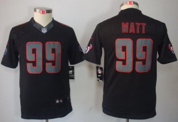 Kids Nike Houston Texans 99 Watt Black Impact LIMITED NFL Jerseys Cheap