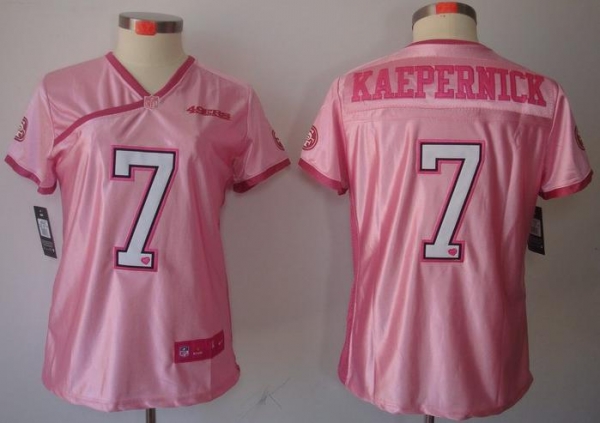 Cheap Women Nike San Francisco 49ers 7 Colin Kaepernick Pink Love NFL Jerseys