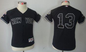 Kids New York Yankees 13 Alex Rodriguez Black MLB Jerseys 2009 World Series Patch Cheap