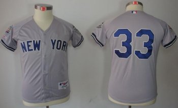 Kids New York Yankees 33 Nick Swisher Grey MLB Jerseys 2009 World Series Patch Cheap