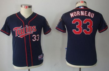 Kids Minnesota Twins 33 Justin Morneau Blue MLB Jersey Cheap