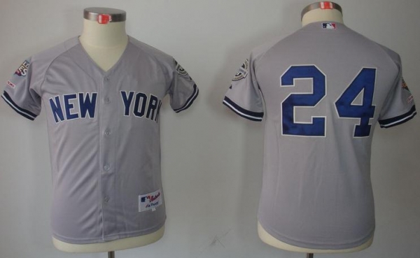 Kids New York Yankees 24 Robinson Cano Grey MLB Jerseys 2009 World Series Patch Cheap