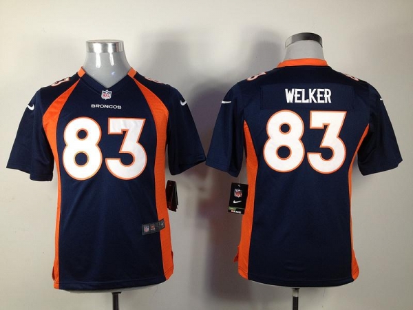 Kids Nike Denver Broncos 83 Wes Welker Blue NFL Jerseys Cheap