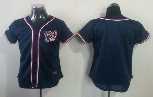 Cheap Women Washington Nationals Blank Blue Jerseys