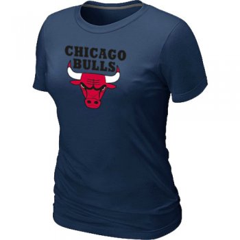 Cheap Women Chicago Bulls Big & Tall Primary Logo D.Blue NBA Basketball T-Shirt