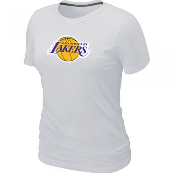 Cheap Women Los Angeles Lakers Big & Tall Primary Logo White NBA Basketball T-Shirt