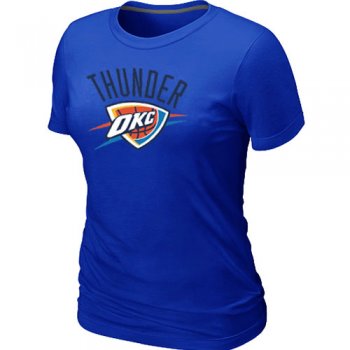 Cheap Women Oklahoma City Thunder Big & Tall Primary Logo Blue NBA Basketball T-Shirt