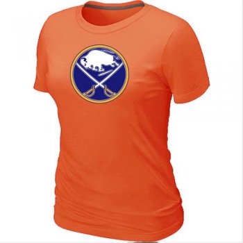 Cheap Women Buffalo Sabres Big & Tall Logo Orange NHL T-Shirt