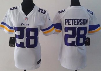 Cheap Women Nike Minnesota Vikings 28 Adrian Peterson White Game NFL Football Jerseys 2013 New Style