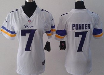 Cheap Women Nike Minnesota Vikings 7 Christian Ponder White Game NFL Football Jerseys 2013 New Style