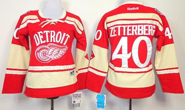 Cheap Women Detroit Red Wings 40 Henrik Zetterberg 2014 Bridgestone Winter Classic Red NHL Jerseys