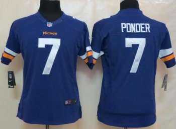 Cheap Women Nike Minnesota Vikings 7 Christian Ponder Purple Limited NFL Football Jerseys 2013 New Style