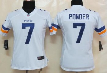 Cheap Women Nike Minnesota Vikings 7 Christian Ponder White Limited NFL Football Jerseys 2013 New Style