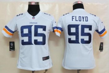 Cheap Women Nike Minnesota Vikings 95 Sharrif Floyd White Limited NFL Football Jerseys 2013 New Style