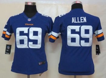 Cheap Women Nike Minnesota Vikings 69 Jared Allen Purple Limited NFL Football Jerseys 2013 New Style