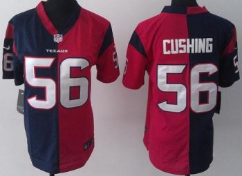 Cheap Women Nike Houston Texans 56 Brian Cushing Red Blue Split NFL Jerseys