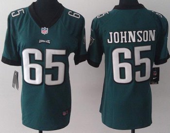 Cheap Women Nike Philadelphia Eagles 65 Johnson Green NFL Jerseys