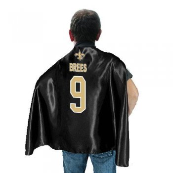 New Orleans Saints 9 Drew Brees Black NFL Hero Cape Sale Cheap