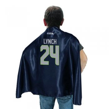 Seattle Seahawks 24 Marshawn Lynch Blue NFL Hero Cape Sale Cheap