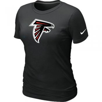 Cheap Women Nike Atlanta Falcons Black Logo NFL Football T-Shirt