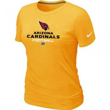 Cheap Women Nike Arizona Cardinals Yellow Critical Victory NFL Football T-Shirt