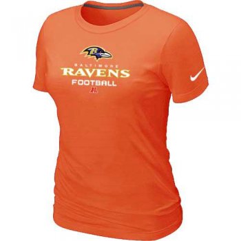 Cheap Women Nike Baltimore Ravens Orange Critical Victory NFL Football T-Shirt