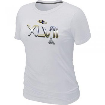 Cheap Women Nike Baltimore Ravens 2012 Super Bowl XLVII On Our Way White NFL Football T-Shirt