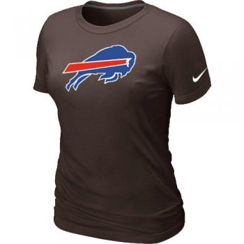 Cheap Women Nike Buffalo Bills Brown Logo NFL Football T-Shirt