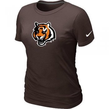 Cheap Women Nike Cincinnati Bengals Tean Logo Brown NFL Football T-Shirt