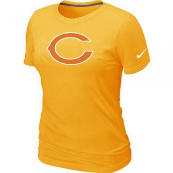 Cheap Women Nike Chicago Bears Yellow Logo NFL Football T-Shirt